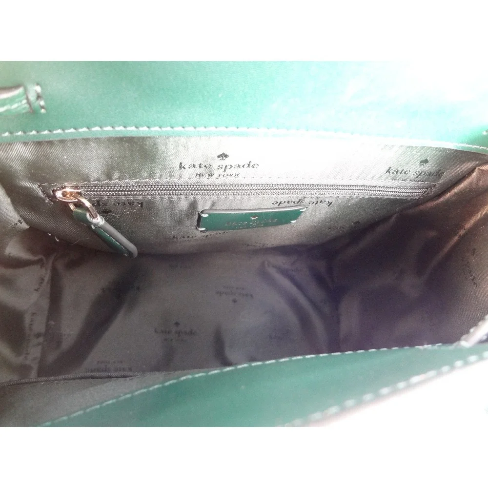 Kate Spade NY Lizzie Green Saffiano Leather Medium Backpack Flap‎ Drawstring